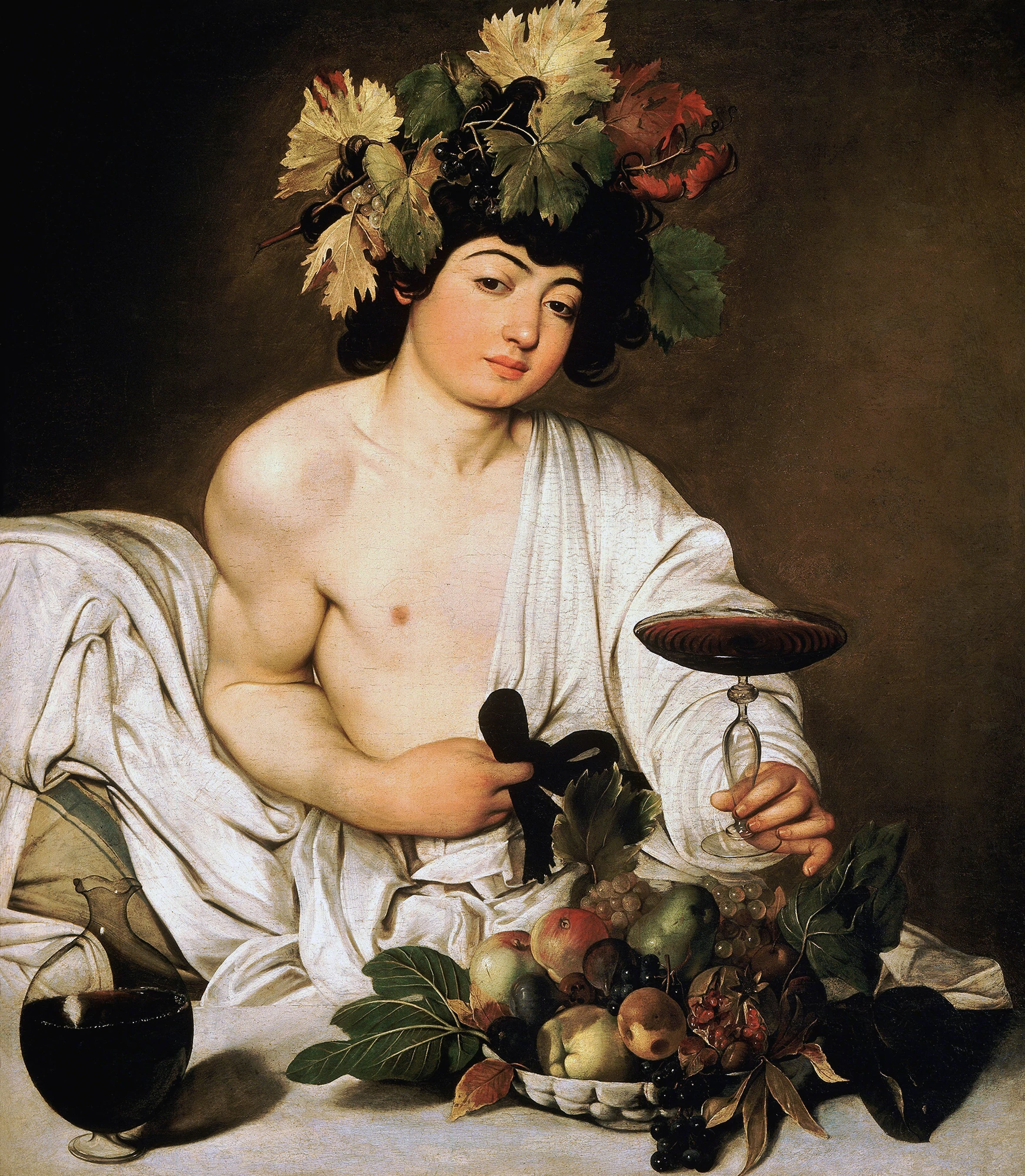 Bacchus by Caravaggio, Uffizi Gallery, Florence