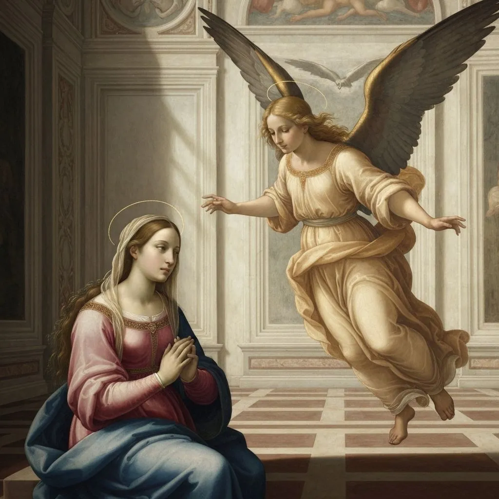 Annunciation by Leonardo da Vinci, Uffizi Gallery, Florence